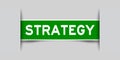 Label green sticker in word strategy that insert under gray background vector