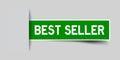 Label sticker green in word best seller that inserted in gray background Royalty Free Stock Photo