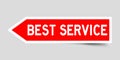 Label sticker in red arrow shape as word best service on white background Royalty Free Stock Photo