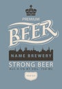 Label for strong beer with old town and lettering