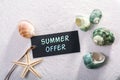 Label with summer offer