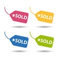 Label, Tag Set SOLD - Colorful Vector Illustration - Isolated On White Royalty Free Stock Photo