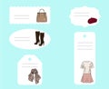 Label Tag Stitch Set White Vector Isolated Royalty Free Stock Photo