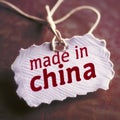 label, tag with the text made in China 1