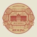 Label with the text Best wines collection, Riesling