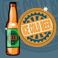 Label with the text Ice Cold Beer Royalty Free Stock Photo