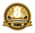 Label with the text 8 Years Experience written inside