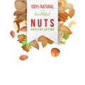 Label with type design and nuts