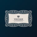 Label vector frame. Vintage banner decor