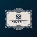 Label vector framework. Vintage tag decor Royalty Free Stock Photo