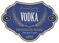 Label for vodka with inscription and wheat ears
