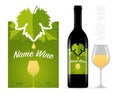 Label for wine bottle, white wine. Template for your modern design. Minimalism style. Vector
