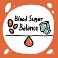 Label written Blood sugar balance, offer Royalty Free Stock Photo