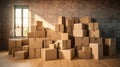 labeled boxes moving Royalty Free Stock Photo