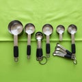 Labeled 1 tablespoon, 1 teaspoon, 1 2 teaspoon, 1 4 teaspoon, and Royalty Free Stock Photo