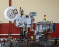 Labeling machinery in the Domaine De La Zouina Winery near Meknes, Morocco. Royalty Free Stock Photo