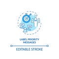 Labeling priority messages concept icon