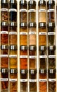 Labelled glass spice jars