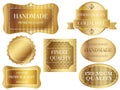 Set of gold labels with text space isolated on a white background. Royalty Free Stock Photo