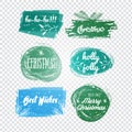 Labels with Christmas and New Years designs. Decorative tags and Royalty Free Stock Photo