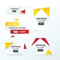 Labels collection set red, yellow, black color Royalty Free Stock Photo