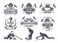 Labels for curling sport team