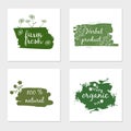 Labels with healthy and natural designs. Royalty Free Stock Photo