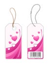 Labels with hearts design