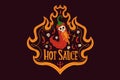 Labels for Hot Sauce Bottles Vector Royalty Free Stock Photo