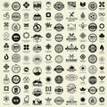 100 Labels and Insignias design set.