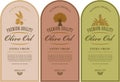 Labels for olive oils Royalty Free Stock Photo