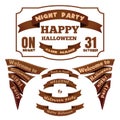 Labels and ribbons for Halloween. Vector icons Royalty Free Stock Photo