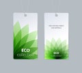 Labels, tags design for sale, clothes alcohol wine bottle food. Cardboard price with green eco colourful flower shape