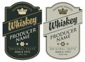 Labels for whiskey with inscription and crown