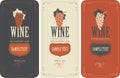 Labels for wine with grapes Royalty Free Stock Photo