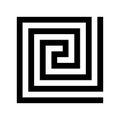 Labirinth greek symbol. Greek key. Typical egyptian, assyrian and greek motives vector symbol.