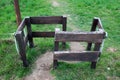 Labirinth passage in wooden fence