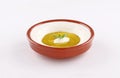 Labneh bowl on white background