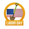 Happy Labor Day banner. Design template. Labor day sale promotion advertising banner template decor with American flag. Voucher di Royalty Free Stock Photo