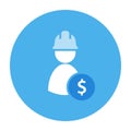 Labor cost concept button icon