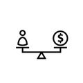 Labor cost concept outline icon