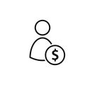 Labor cost concept outline icon