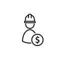 Labor cost concept outline icon