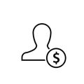 Labor cost concept outline icon