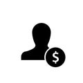 Labor cost silhouette icon