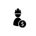 Labor cost silhouette icon
