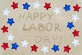 Labor day background on the beach Royalty Free Stock Photo