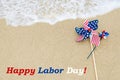 Labor day background on the beach Royalty Free Stock Photo