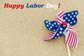 Labor day background on the beach Royalty Free Stock Photo