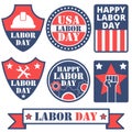 Labor day badges and stickers